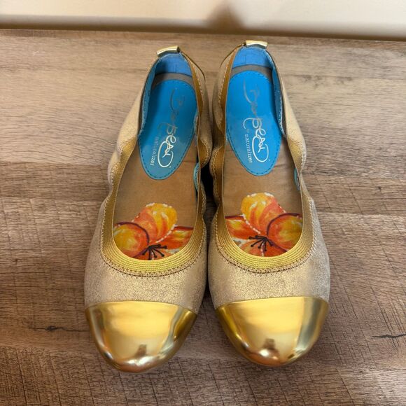 Naturalizer Urseli Gold Ballet Flats Metallic Cap Toe Women’s 8.5M - Picture 4 of 7